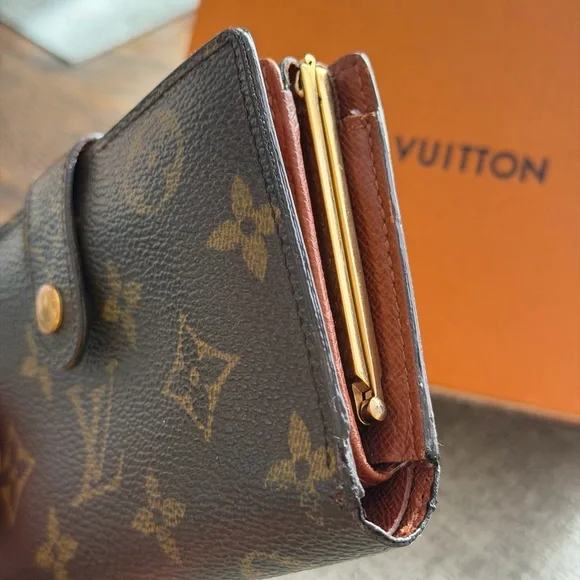 Louis Vuitton Monogram Canvas Snap Card Holder in Brown & Gold - Picture 9 of 15